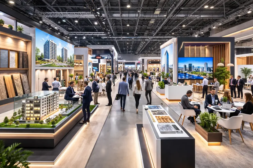 İstanbul Yapı Fuarı’nda (Yapı - Turkeybuild) TÜYAP’ta standlar ve ziyaretçiler