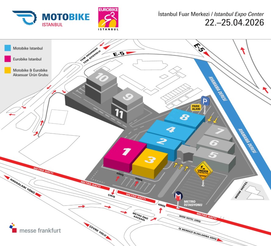 Motobike İstanbul 2026 salon yerleşim planı