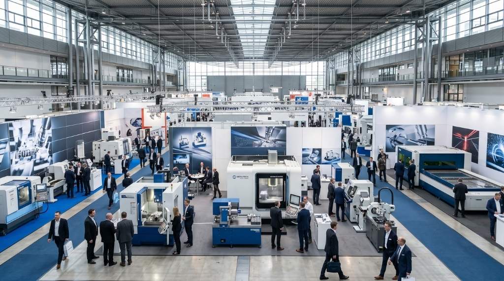 Maktek Fuarı 2026 için modern sanayi fuarı görseli